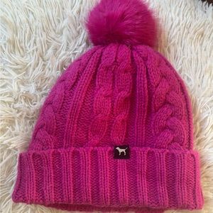 Victoria Secret Pink Knit Pom-Pom Beanie